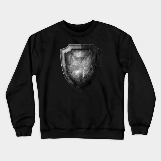 Wolf Shield, Eye Patch Crewneck Sweatshirt by KimbrellDesigns